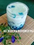 Ice Jelly Tea Butterfly Pea (Es Jelly Teh Bunga Telang)