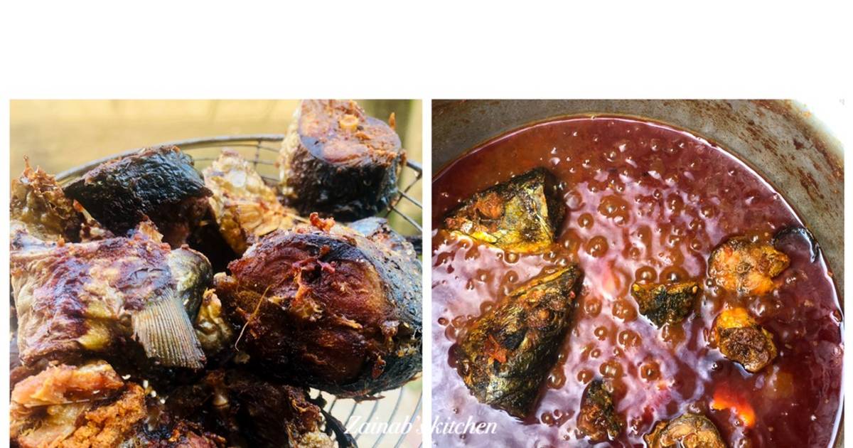 Fried fish in palm oil stew🍽🐟 Recipe by Zainab’s kitchen ️ Cookpad