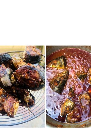A picture of Fried fish in palm oil stew🍽🐟.