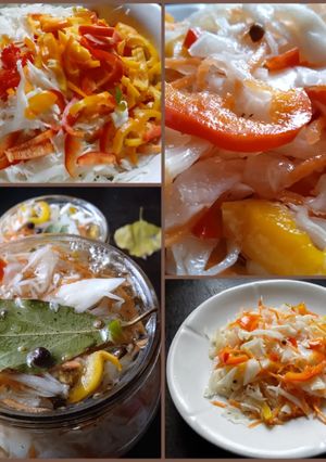 Фото Капуста маринованная с морковью и болгарским перцем.