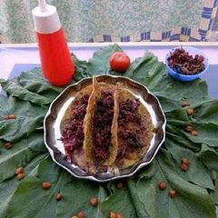 A picture of Beetroot Mix Salad Chapati Tacos.