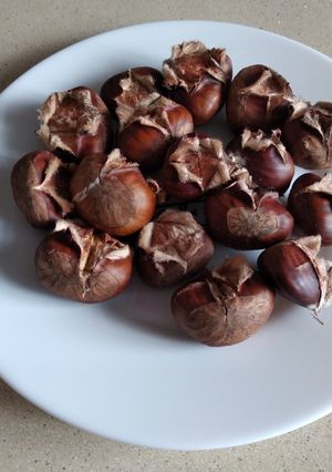 Una foto de Castañas al horno