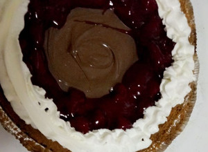 Una foto de Cheesecake con fresa y Nutella