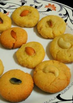 A picture of Sooji/ Semolina Butter cookies Without Oven.