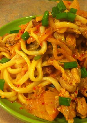 韓式泡菜炒烏龍 的食譜成品照片