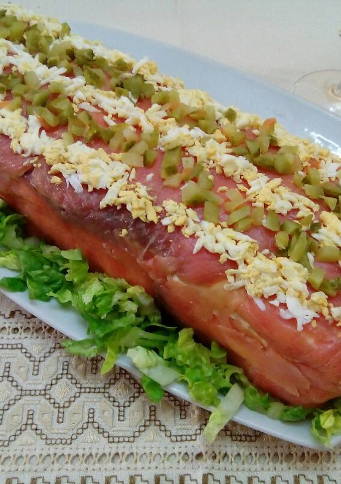 Una foto de Pastel frío de salmón