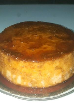 Una foto de Budín de pan con leche en polvo