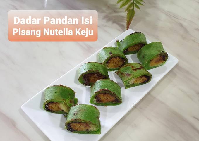 110. dadar gulung pandan isi pisang nutella keju - resepenakbgt.com