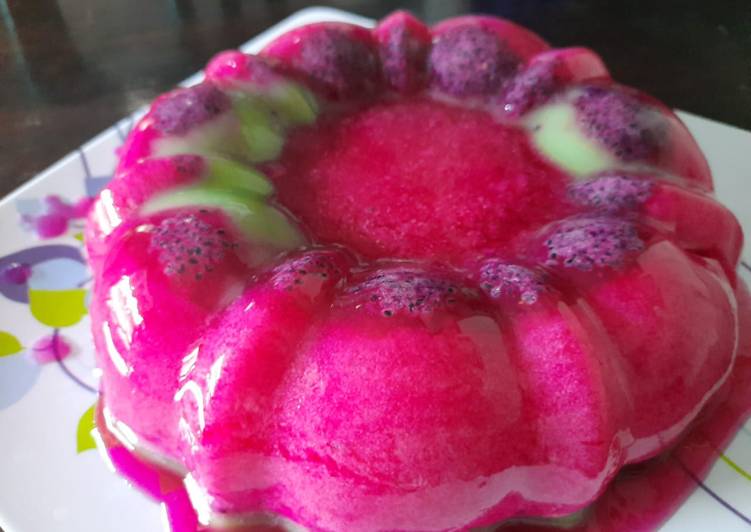 Resep masakan Puding buah naga alpukat | Cara Masak Puding buah naga alpukat Yang Enak Dan Lezat