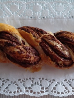 Una foto de Trenza de hojaldre con Nutella