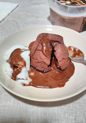 Una foto de Volcán de chocolate
