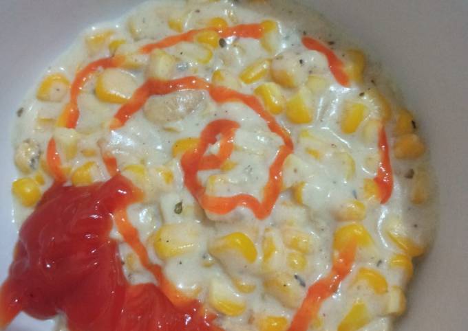 Creamy corn soup irit tanpa ayam