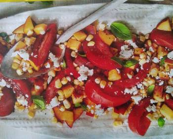 Ready to Serve Tomato peach and corn salad Delicious Nutritious