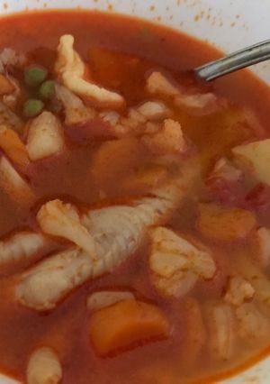 Zöldségleves csirke aprólékkal #naptár augusztus 2025 recept fotója