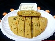 A picture of wheat flour garlic bread