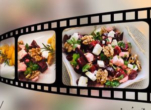 O poză a rețetei Salată de sfeclă roșie cu nuci și brânză feta.