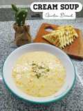 Corn Cream Soup with Garlic Bread
