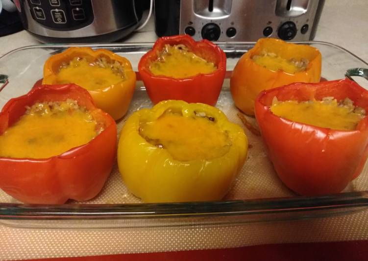 Steps to Prepare Homemade Stuffed Bell Peppers