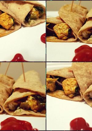 A picture of Paneer Kathi Rolls.
