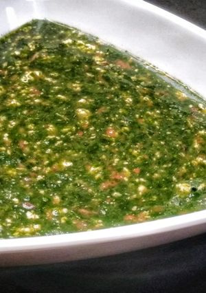 A picture of Jute and melon soup.