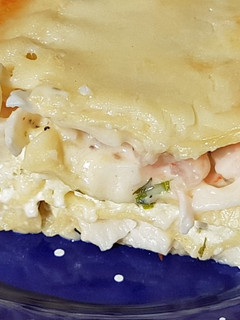 A picture of Seafood Lasagna.