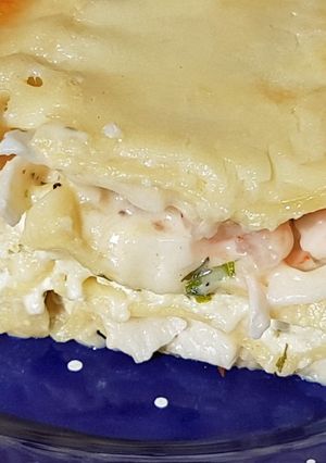 A picture of Seafood Lasagna.