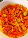 Arroz con carne al microondas en 20 minutos