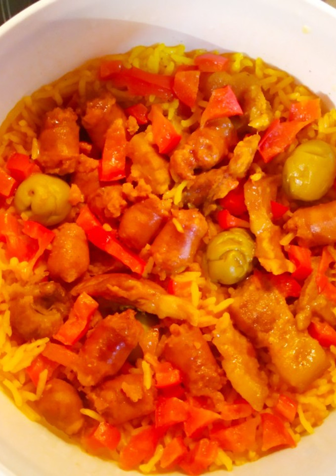 Una foto de Arroz con carne al microondas en 20 minutos