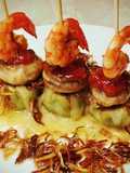 Artichoke Heart, Mushroom, and Shrimp Skewers