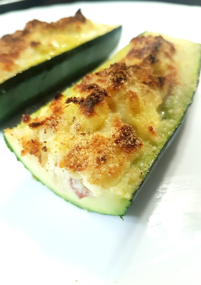 Una foto de Calabacines rellenos al gratén