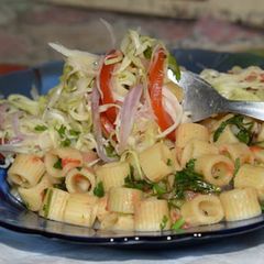 Macaroni with salad A picture of Macaroni with salad.
