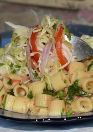A picture of Macaroni with salad.