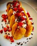 Pastel de soletillas, nata y mousse de chocolate