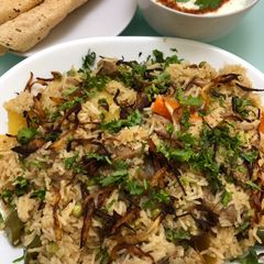 A picture of Mutton and veg yakhni pulav.