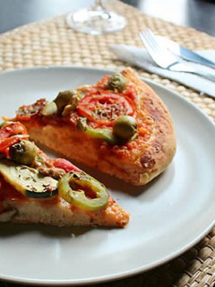 Una foto de Pizza vegana casera