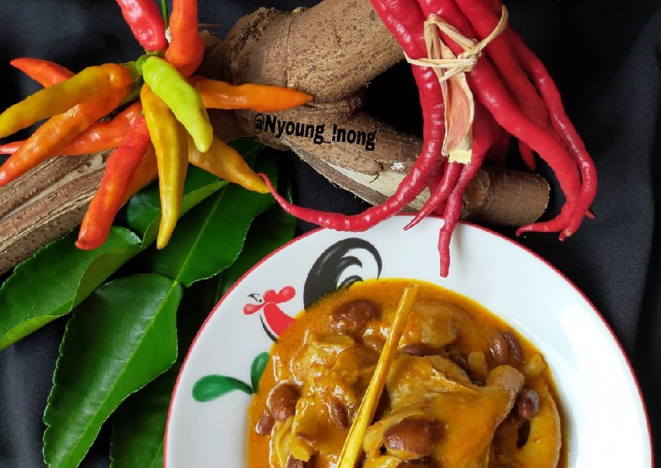 Rendang Jamur Tiram Kacang Merah