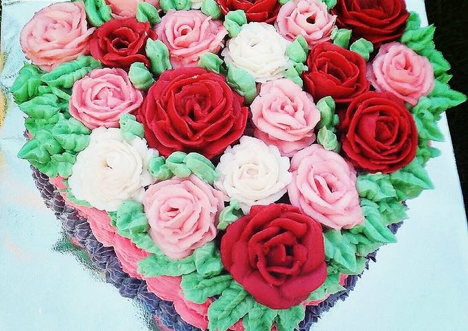 Resep Kue Ultah Love Mawar 2 Oleh Supartinah Cookpad