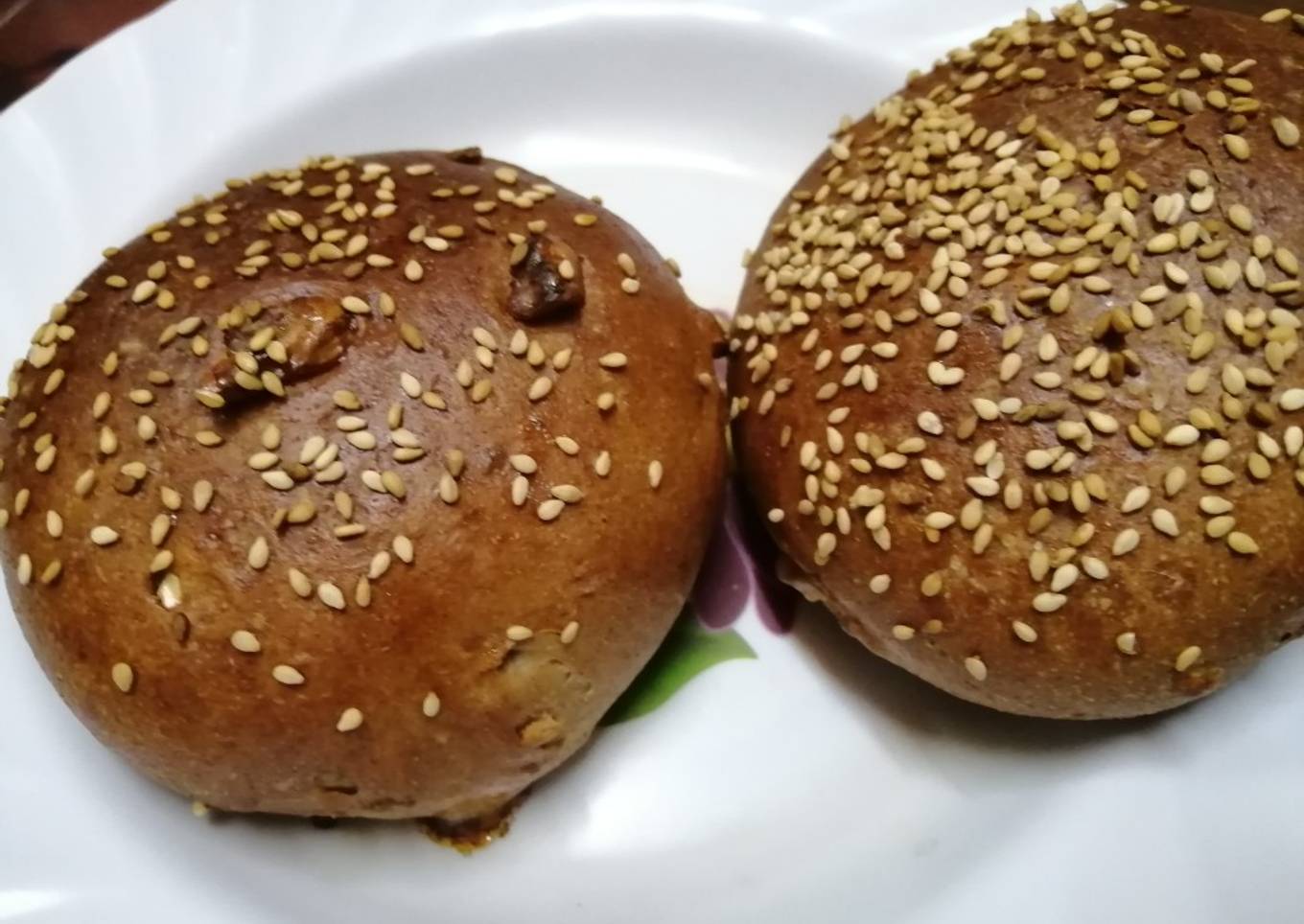 Brown bread walnut buns#themechallenge