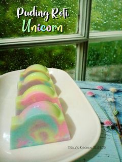 Foto resep 295.Puding Roti Unicorn