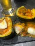 Zapallo relleno de pisto casero