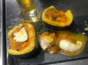 Una foto de zapallo relleno sin horno