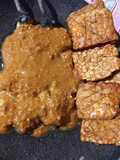 Terong bakar sambal pecel & tempe goreng garit