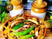 A picture of onion green chilli