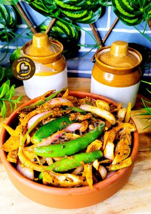A picture of Instant Onion And Green Chilli Pickle Five Minute Recipe.