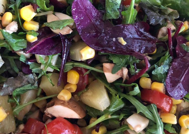 Step-by-Step Guide to Make Speedy Mixed Green Salad with Pineapple