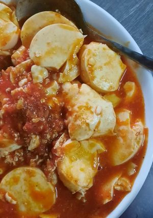 Hình của món Đậu hũ sốt cà chua.