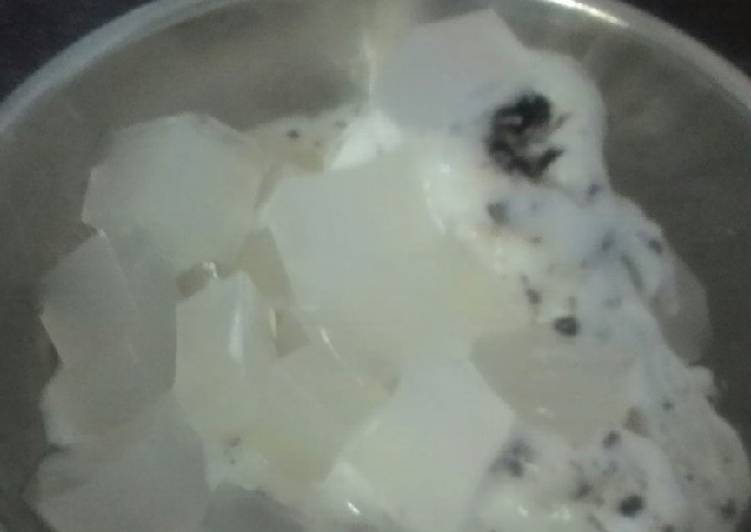 Langkah Mudah untuk Menyiapkan 26.19 Es krim duren oreo jelly coconut, Menggugah Selera
