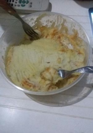 Una foto de Pastel de papas con carne AL MICROONDAS