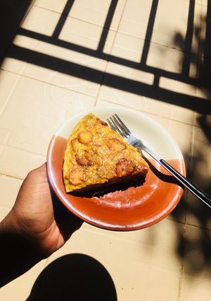 A picture of Plantain,potatoes and egg frittata.