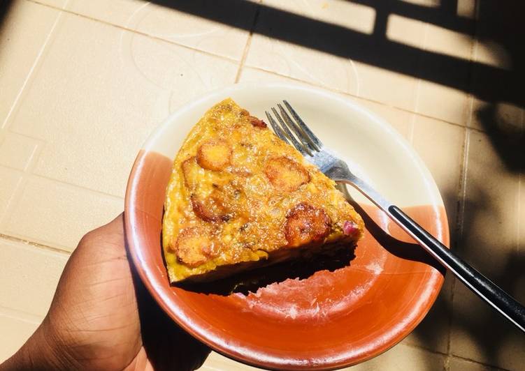 Simple Way to Make Speedy Plantain,potatoes and egg frittata